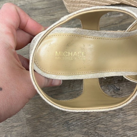 NEW Michael Kors Women's Berkley Gold Wedge Sandals - Picture 12 of 14